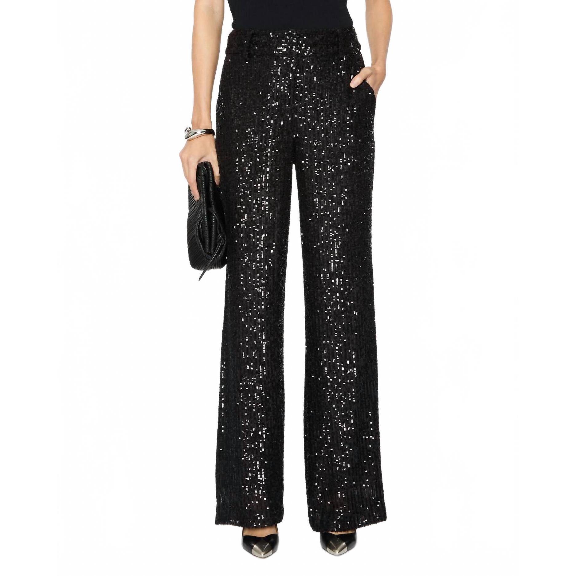 New Drew Juliette Sequin Pants In Black